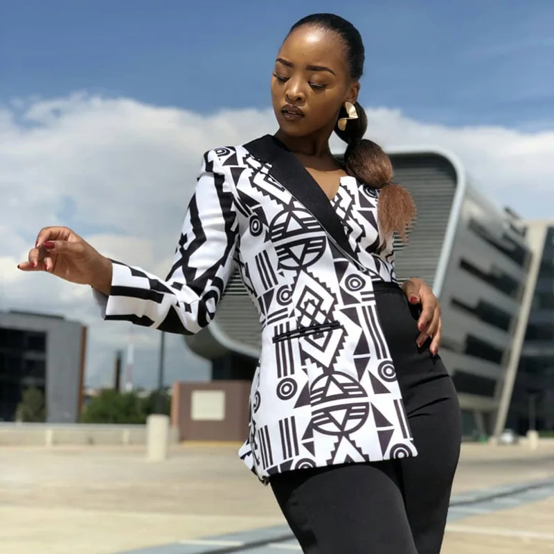 

Женский блейзер с одним рукавом, с принтом