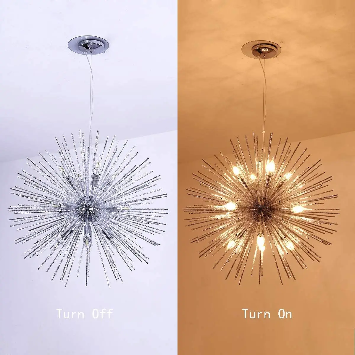 

Modern Firework Chandeliers with 8 Lights Rose Gold Pendant Lighting Wrought Stanless Steel Ceiling Light Fixtures