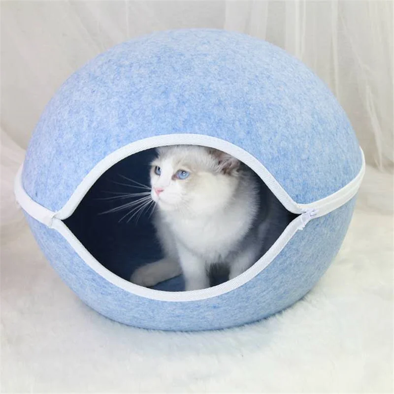 Кошка Кровать Дом пещера мягкий теплый коврик зимнее отопление котенок спальный