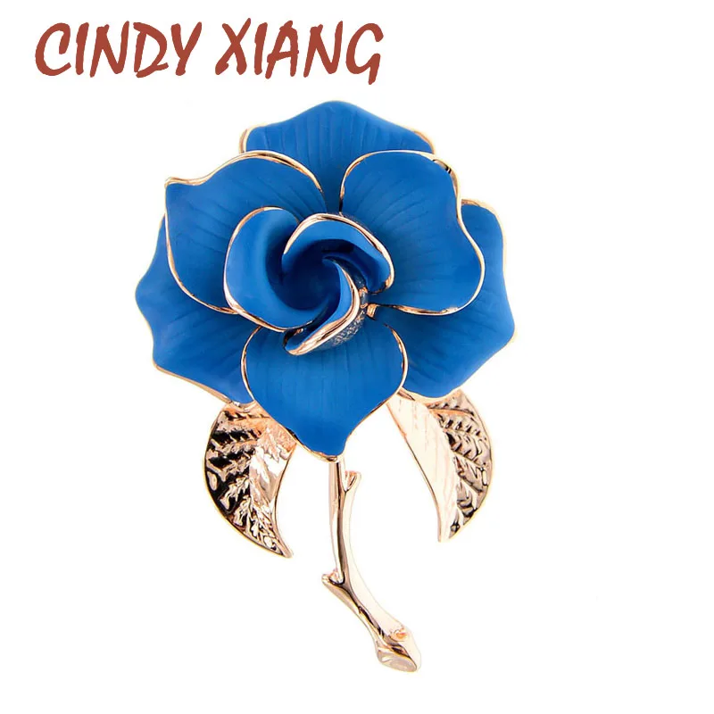 Женская эмалированная брошь CINDY XIANG Элегантная Брошь корсаж синего цвета