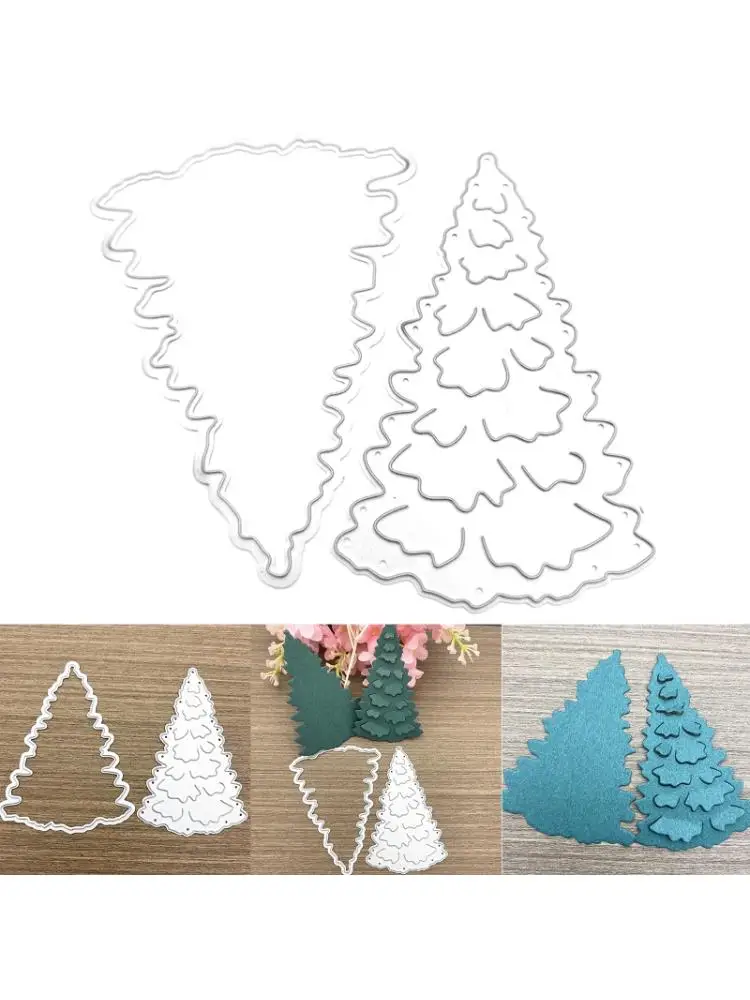 Рождественские елки металлические режущие штампы Трафаретный Скрапбукинг DIY