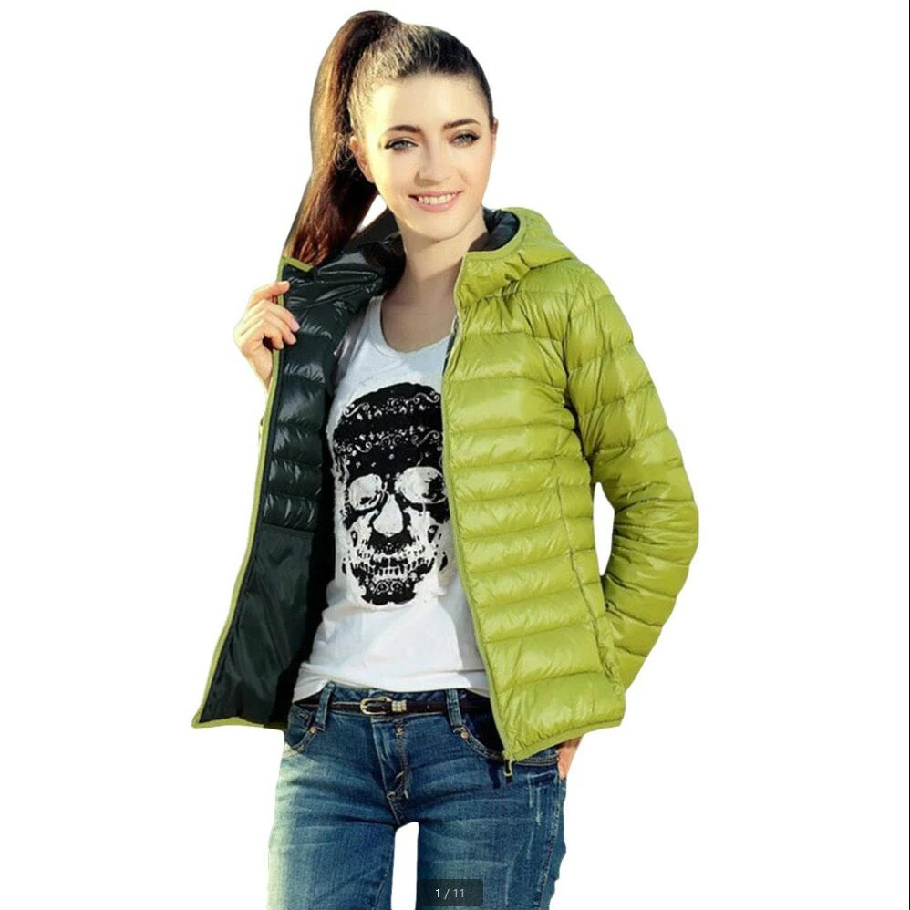 Женская верхняя одежда куртка с капюшоном повседневная осенне-зимняя облегающая