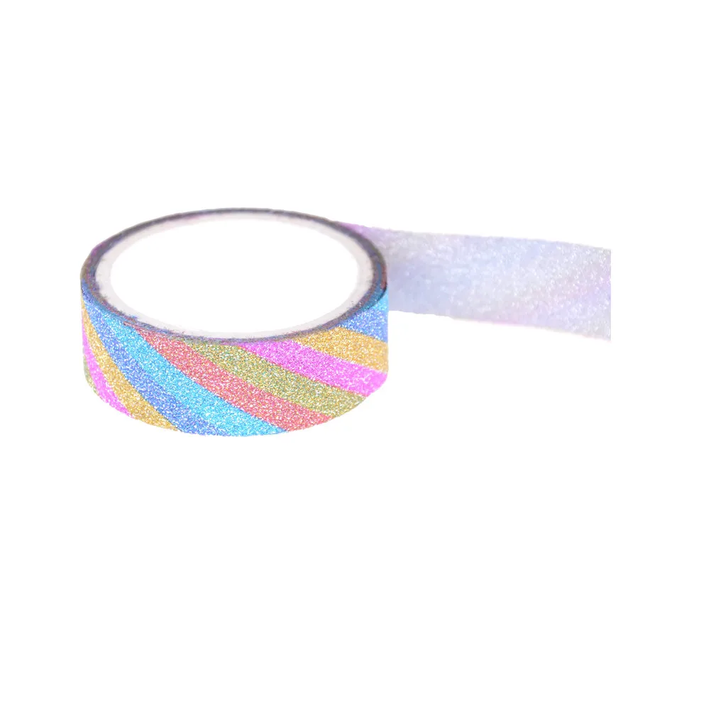 

5pcs/Lot Washi Tape Candy Glitter Masking Tapes Gold Paper Decorative Adhesive Tape Sticker Stationery School Supplies 15mm*3m
