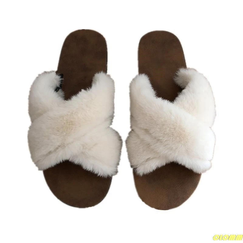

Summer Fluffy Raccoon Fur Slippers Shoes Women Faux Fur Flip Flop Flat Furry Fur Slides Outdoor Sandals Woman Amazing Shoes