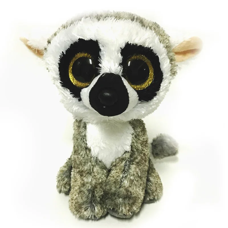 

Ty Beanie Boos 6" 15 cm Big-eyed Lemur Monkey Series Healing Plush Toy Stuffed Animal Doll Xmas Birthday Gift for Boys and Girls