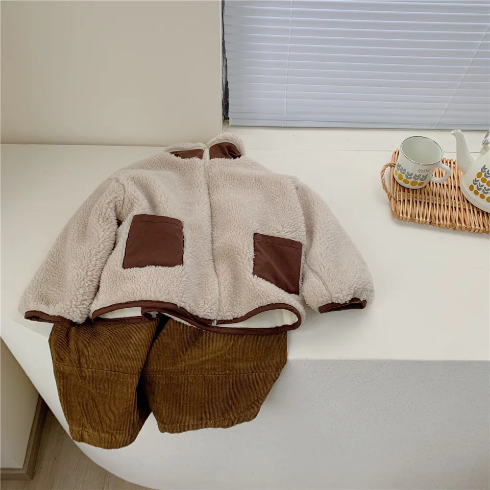 

Sets Full Sleeve O-neck Collar Solid Zipper Regular Cotton New Fashion Cute Lovely Comfortable Warm Winter Autumn Unisex Kids