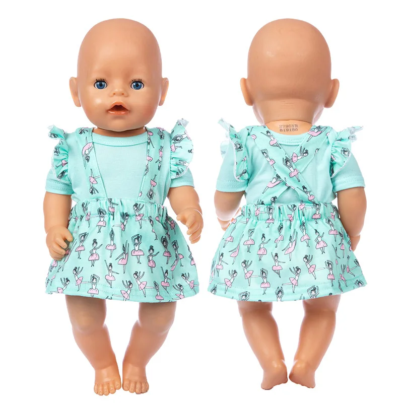 

Синее платье подходит для кукол 17 дюймов 43 см Одежда для новорожденных костюм для ребенка подарок на день рождения