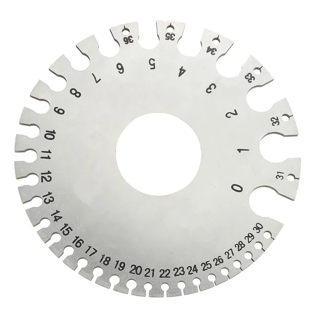 

Инструмент для измерения толщины сварочный инструмент диаметр AWG SWG серебристый 0-36 круглый высокоточный портативный измеритель проволоки ...