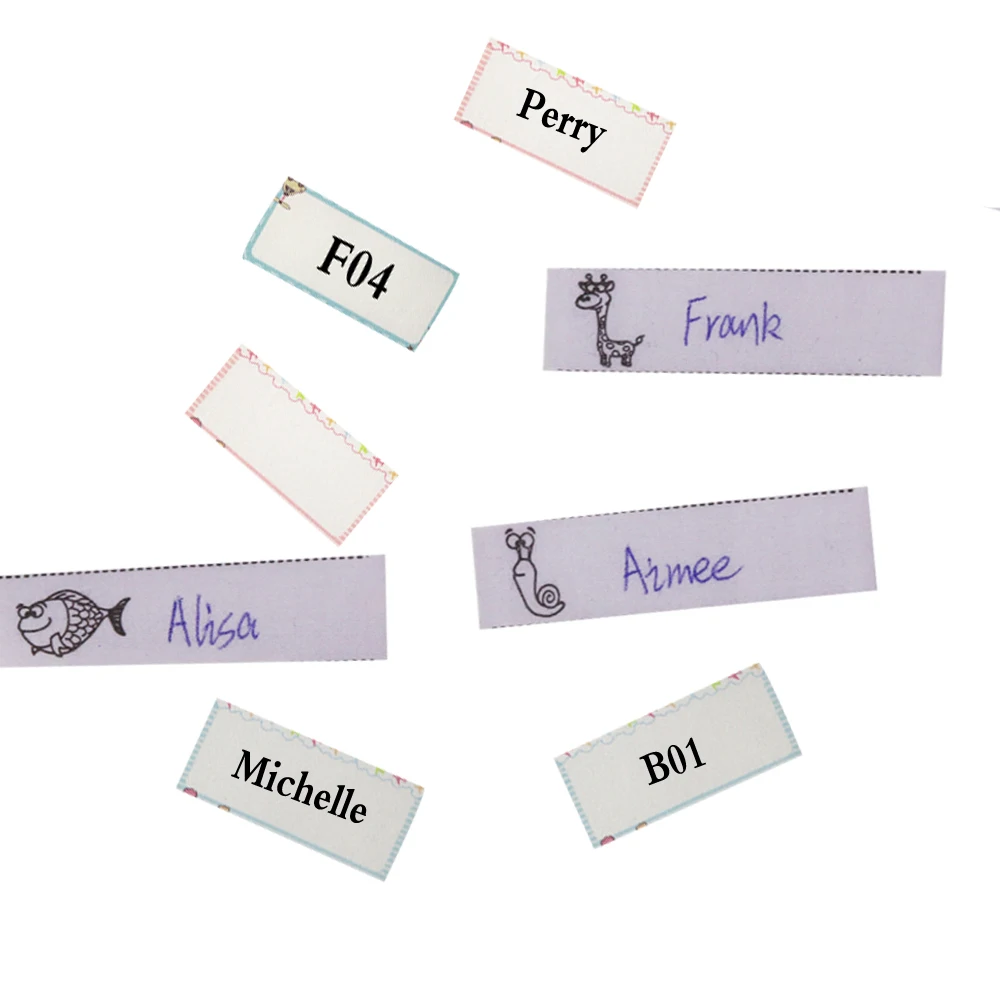 Белая этикетка с именем моющийся Утюг на этикетках Маркер тегов из ткани набор