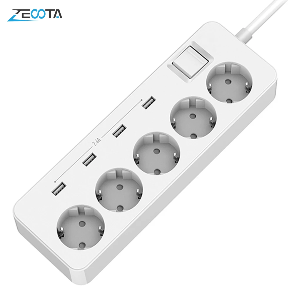 Сетевой шнур, защита от перенапряжения, USB удлинитель, европейская электрическая розетка с usb-адаптером для зарядки, удлинитель 1,5 м