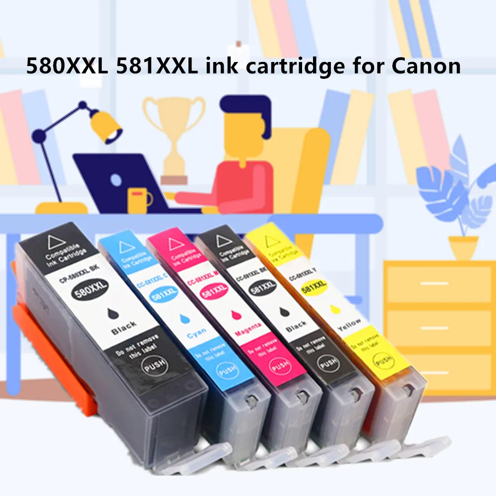 580 XXL 581 580XXL 581XXL Ink Cartridge for Canon PGI-580XXL CLI-581XXL PGI PG580XXL Pixma TS8150 TS8151 TS8152 printer | Компьютеры и