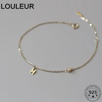 louleur 18k gold 925 sterling silver bracelet letter h pendant thin bracelets for girl women fine jewelry gift 2021 trend simple
