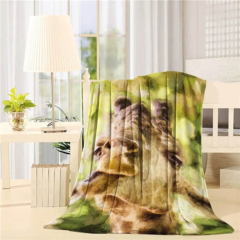 

Фланелевое Одеяло для душа, дышащее покрывало для кровати с рисунком коричневого животного, жирафа, мягкое покрывало