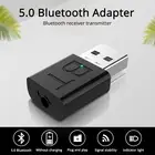 Bluetooth 5,0 передатчик приемник USB беспроводной аудио адаптер с кабелем AUX для автомобильного комплекта ТВ наушников