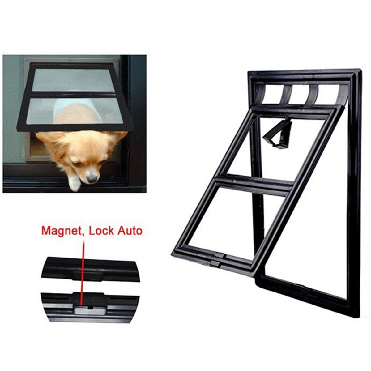 24*29cm Mosquito Screen Door Pet Dog Cat Security Auto Lock Flap Window Plastic Tunnel Automatically Close For Small And | Дом и сад