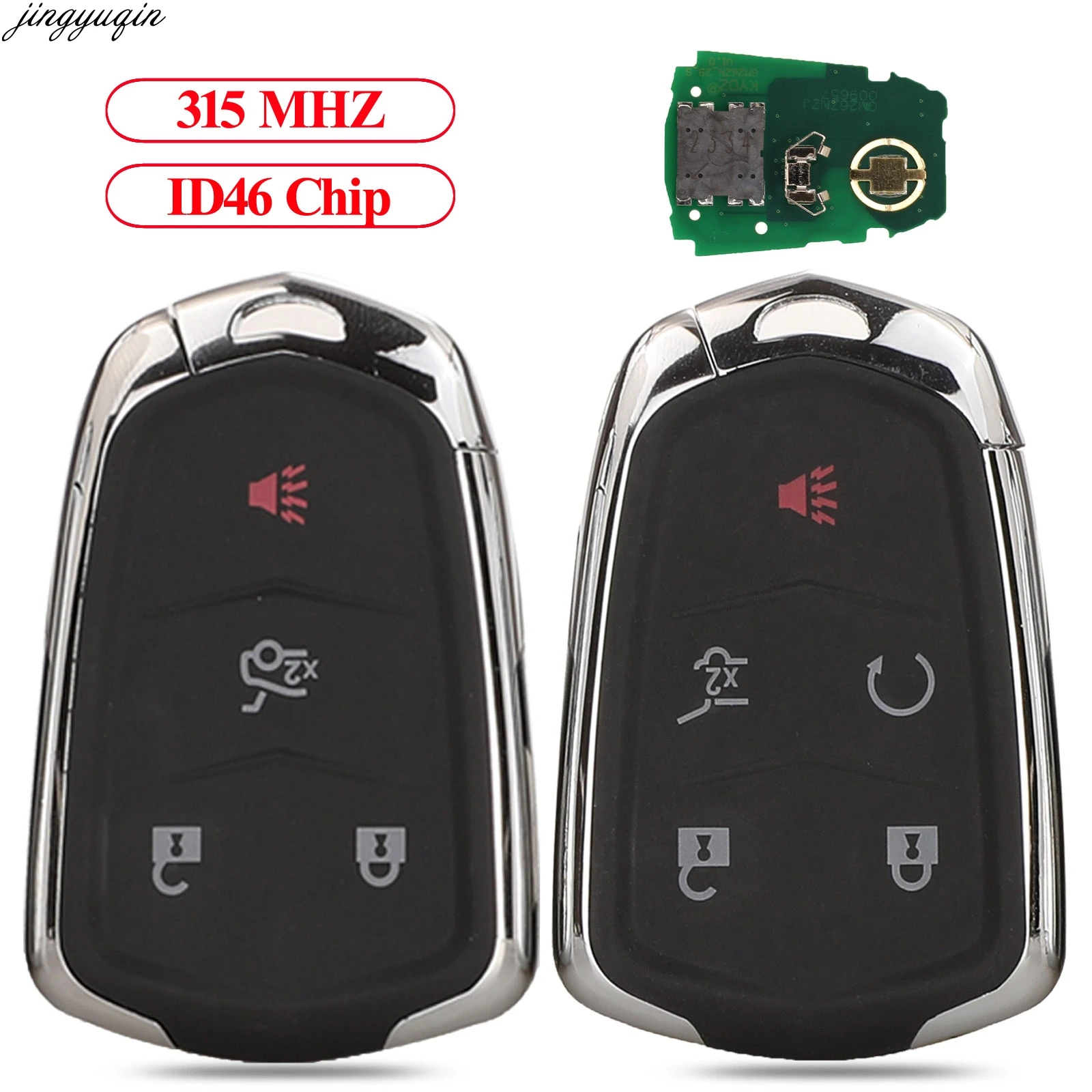 

Jingyuqin Remote Control Car Key 315/433MHz For Cadillac ATX ATS CTS SRX XTS CT6 ATSL XT5 Escalade 2014-2017 4/5 BTN Smart Fob