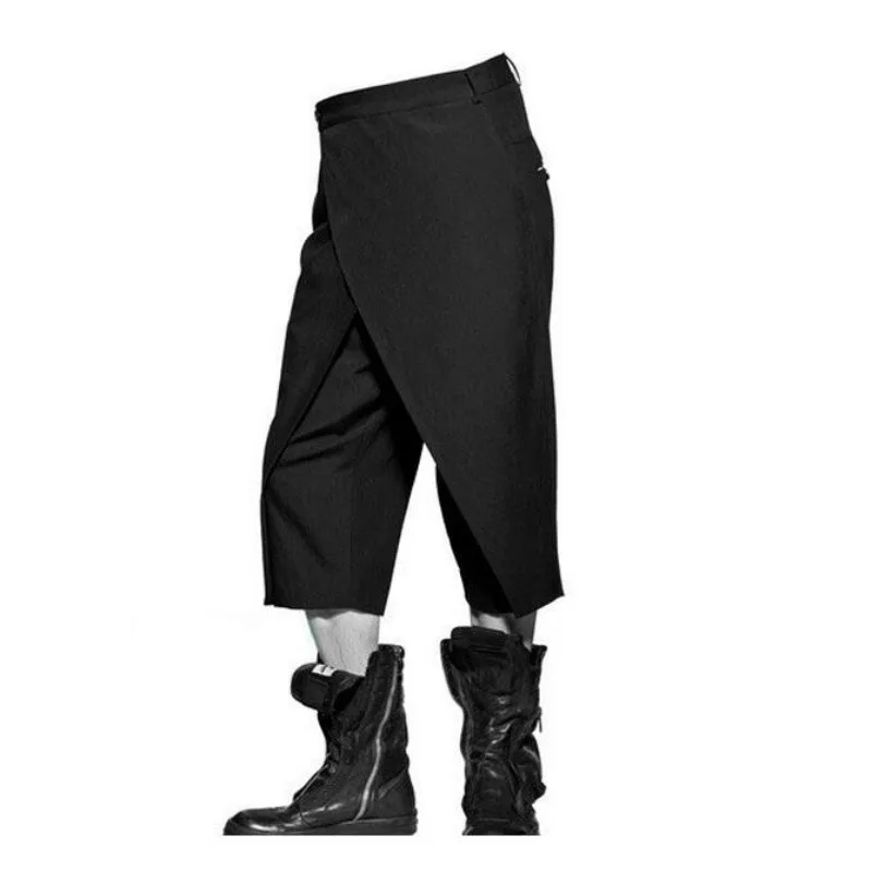 Hot 2021 New Men Casual Fashion Personalized Anter Capris Culottes Calf Length Pants Hairstylist Nightclub Costumes Trousers | Мужская