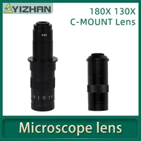 180x 130x adjustable zoom c mount lens 0 7x4 5x magnification 25mm for hdmi usb industry video microscope camera 110v 220v