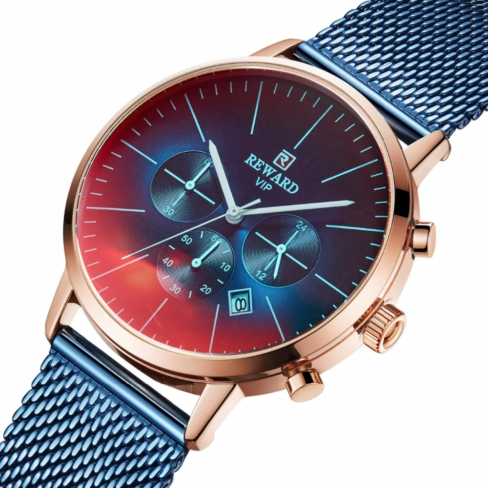 

Reward Men's Quartz Watches Fashion Colorful Chrono Sports Fashion Watches Men's Waterproof Date Watches Luxury Hours Relogio