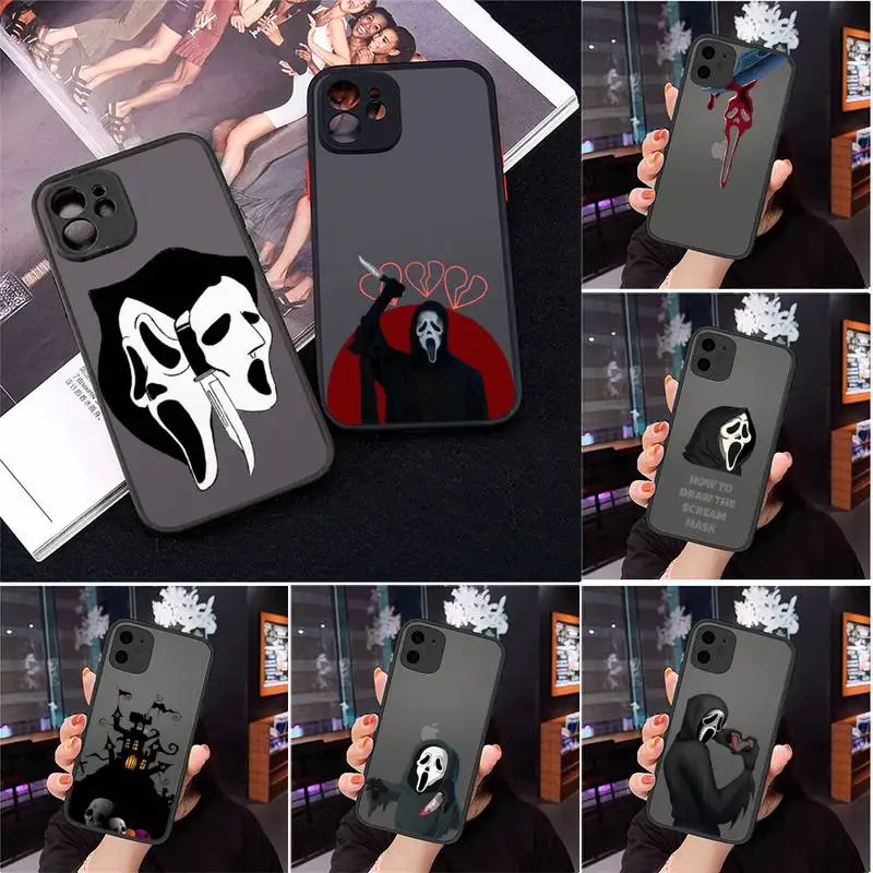 

ghostface Phone Case For iPhone 13 12 11 Mini Pro XR XS Max 7 8 Plus X Matte transparent Back Cover