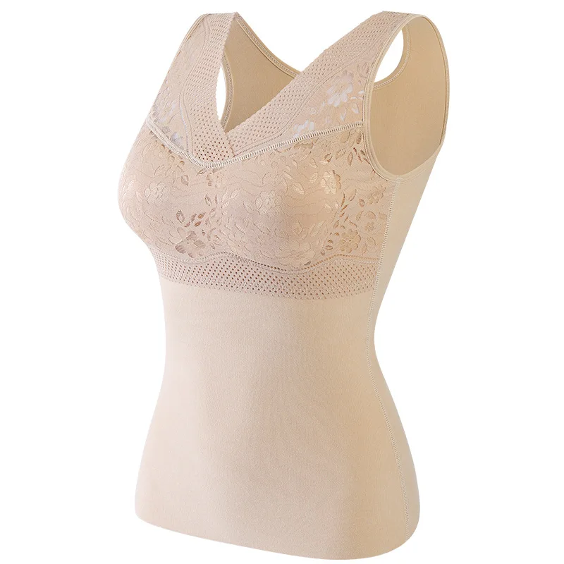 

Женский мягкий бюстгальтер, жилет с V-образным вырезом, майка, терморубашка, женский эластичный бархатный термотоп без рукавов, теплое нижне...