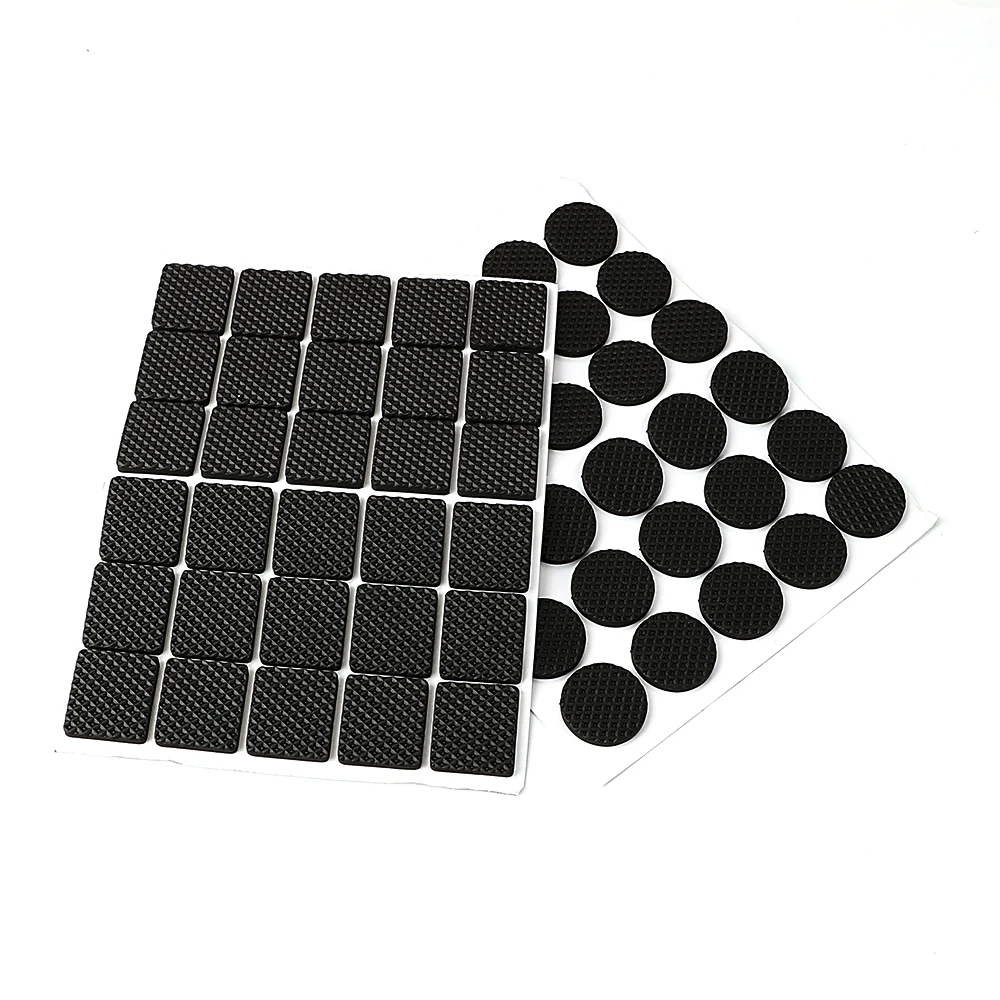 

Anti-skid Self Adhesive Furniture Leg Feet Mat 30pcs Rubber Table Feet No-Slip Pad Round Square Sofa Chair Leg Sticky Pad Black