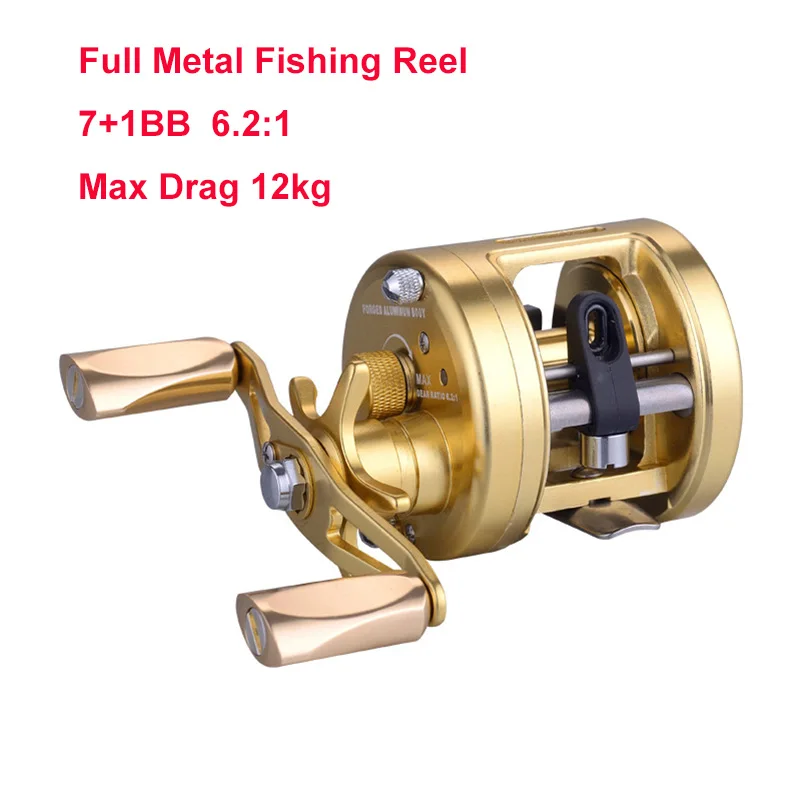 

Rooxin Sea Fishing Reel Full Metal Baitcasting Reel with Drag 12kg Boat Pick Fishing Trolling Wheel Saltwater Fishing Rod Reels