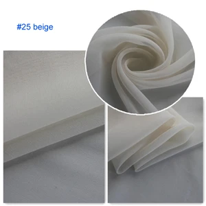 25 beige 100 см* 114 см гладкий шелк материал Жоржет прозрачные ткани платье Шарфы материал шелк шифон - Цвет: 25 beige