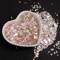 15gbag pink series shiny sequins heart star moon shapes glitter pvc loose nail sequin wedding decoration craft confetti