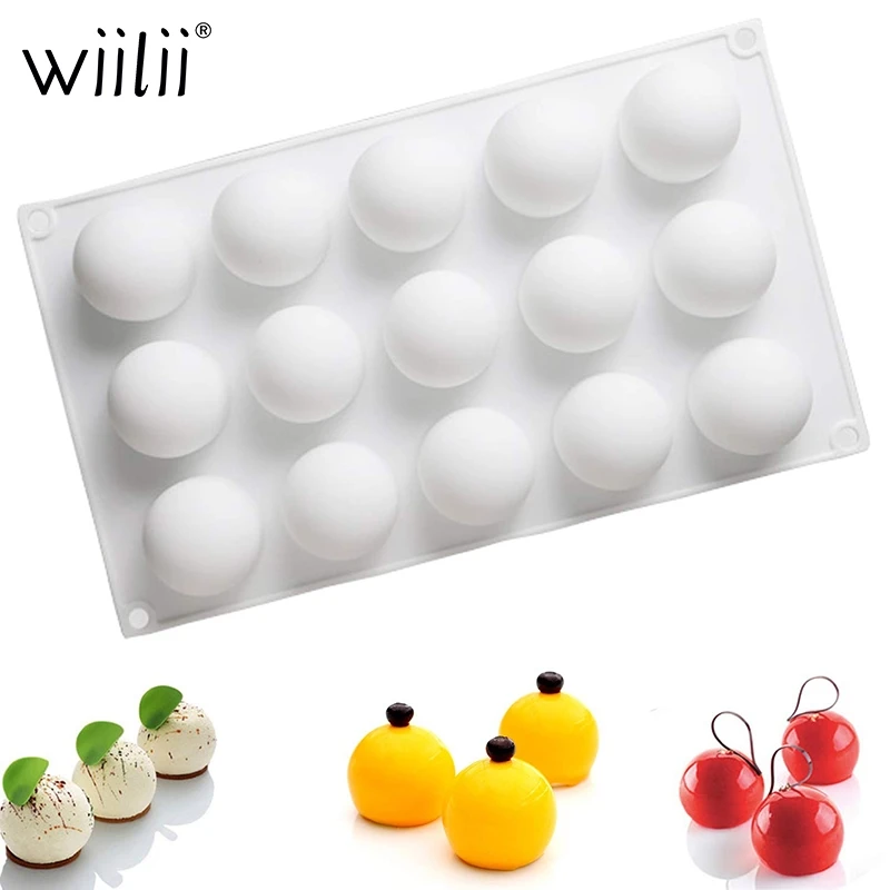 15 полость вокруг шара силиконовая форма 3D трюфель шоколадные конфеты формы для