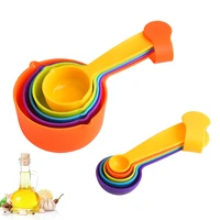 5 piece plastic color measuring spoon diy cake baking milk powder spoon measuring spoon measuring cup kitchen multi purpose tool