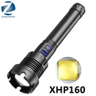Мощный XHP160 16-core светодиодный фонарик Powerbank фонарь Usb Перезаряжаемые 18650 или 26650 Батарея масштабируемые алюминиевый фонарик