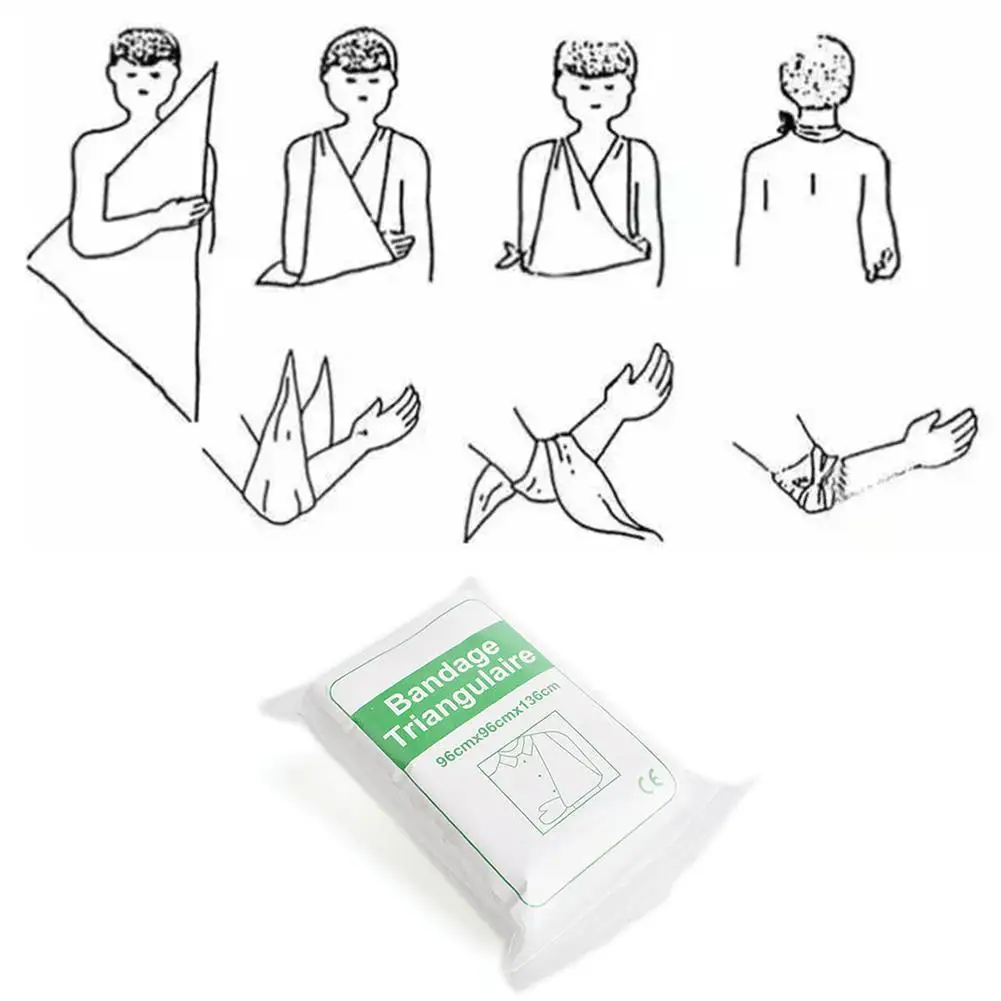 

Outdoor First Aid Bandage Non-woven Triangle First Bandage Emergency Bandage Self-rescue Aid X7P5