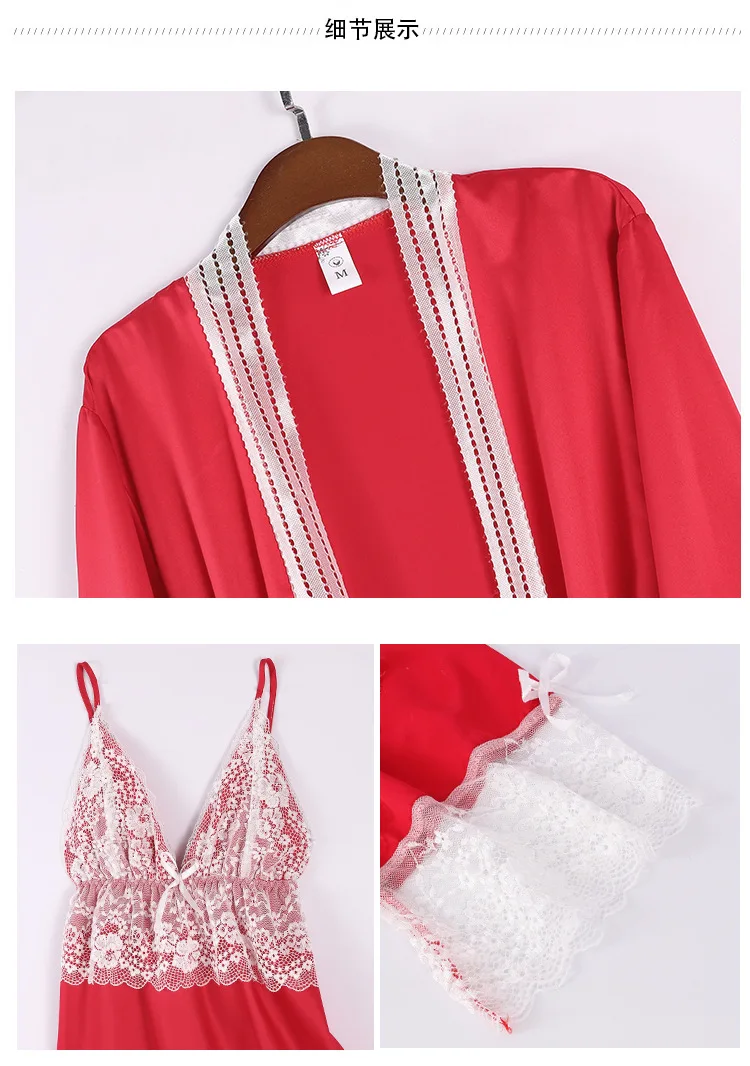 

New Arrival Spring and Summer Women's Pajama Set 2 piece Home Clothes Sleep Set Long Pants Set Female Pajamas Satin Home Suit
