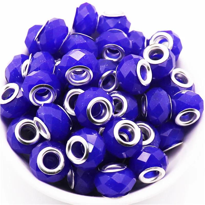 10 шт. граненые камни с большим отверстием разделительные бусины подходят для