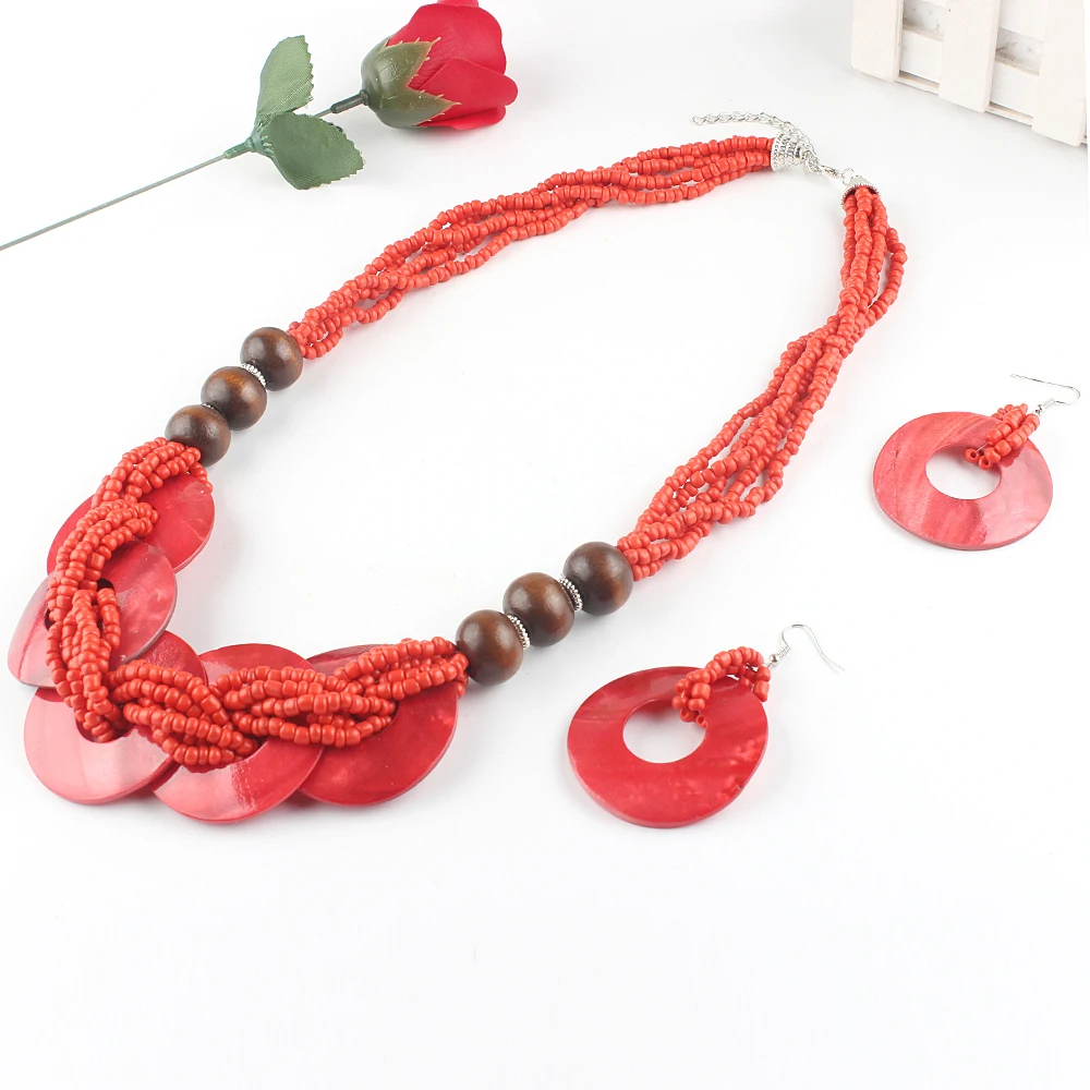 Женский комплект из колье и серёг в стиле бохо|Ювелирные наборы| |