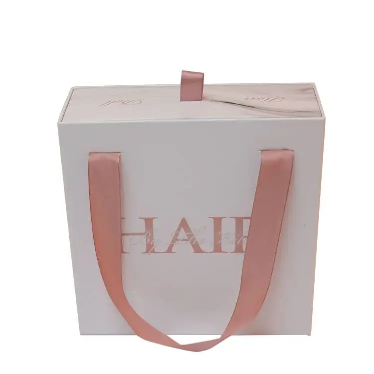 Роскошный Матовый белый пакет для хранения косметических волос с логотипом на