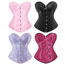 Corset à lacets style Renaissance pour femmes, Bustier à fleurs, Vintage, Sexy, grande taille, noir  (1)
