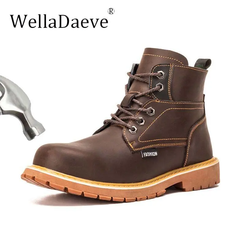 Мужские зимние ботинки с высоким берцем со стальным носком Ботинки Martin из