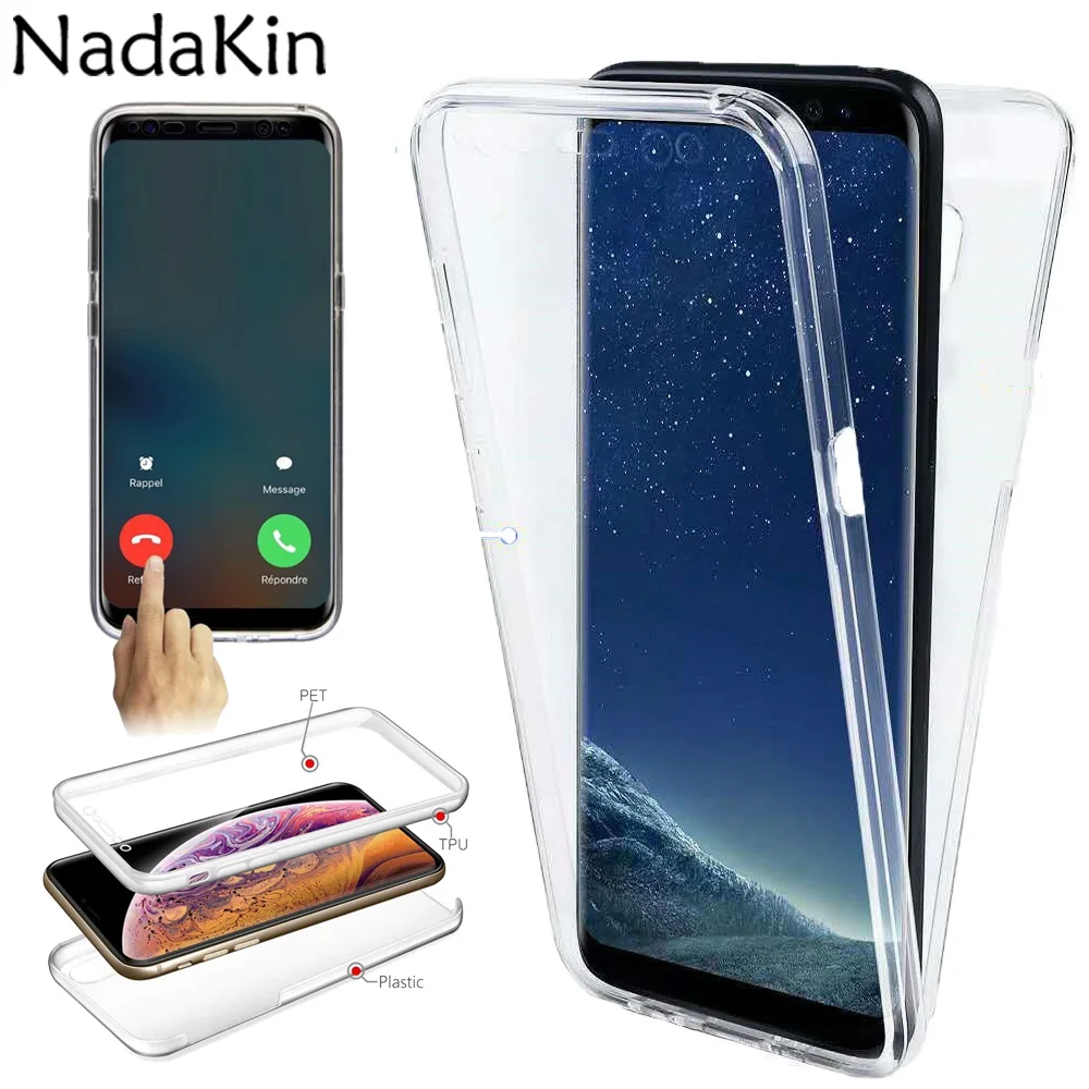 360 полная защита тела подходящий Прозрачный чехол для iPhone 11 Pro X XS MAX XR 5 5S 6 6S 7 8 Plus