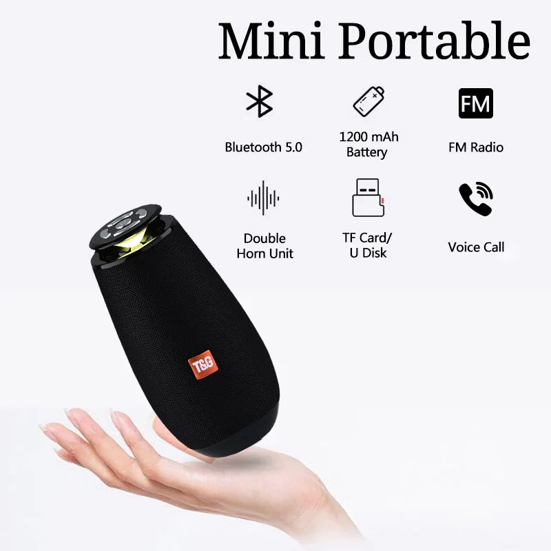 Portable Bluetooth Speaker LED Wireless Speakers Mini Subwoofer Outdoors With FM Radio Boombox Voice Call Soundbar TF Card Play |