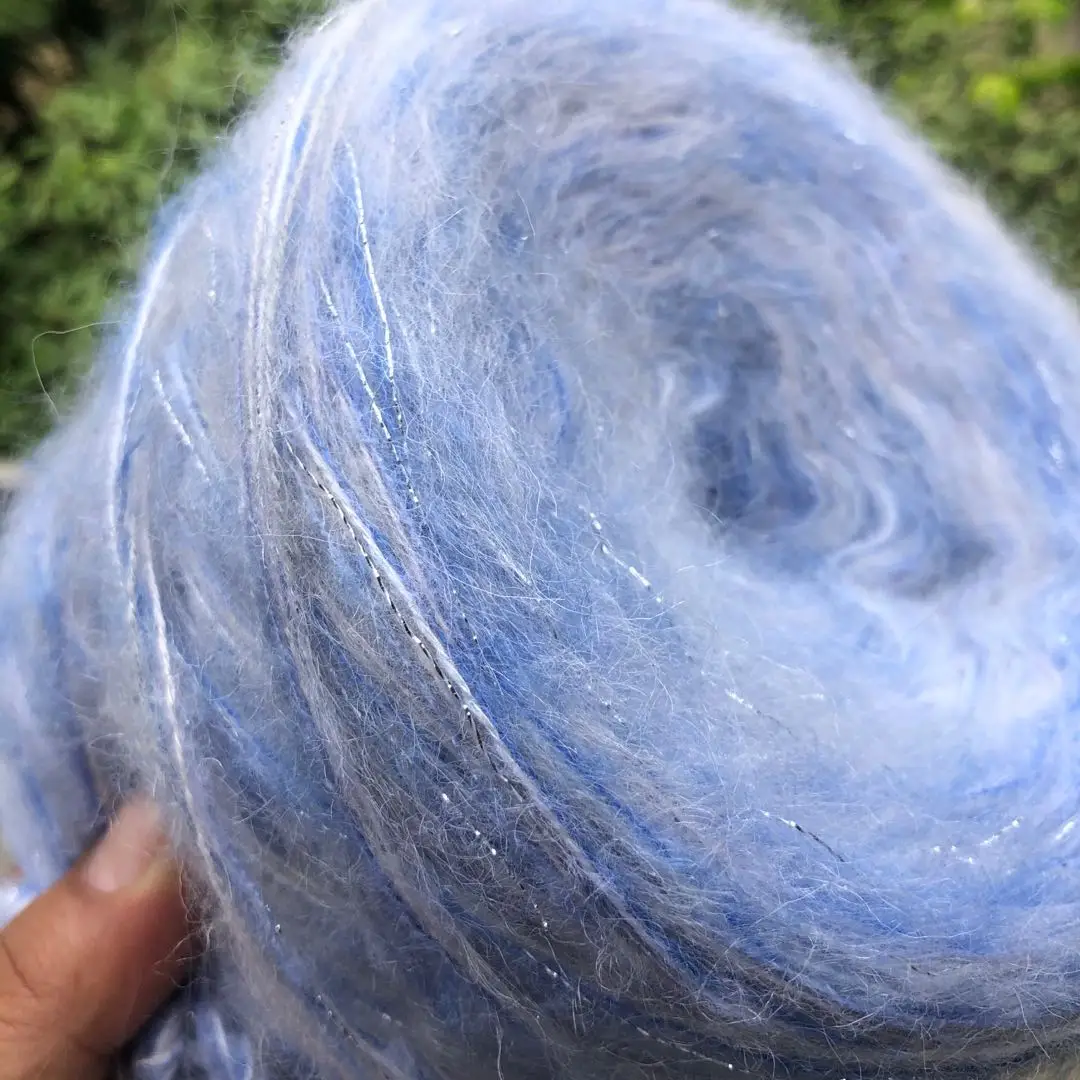 

500g/Lot Mohair yarn for hand knitting Crocheting Metallic yarn to knit Shinny soft Line DIY fuffly threads Handmake Needlework