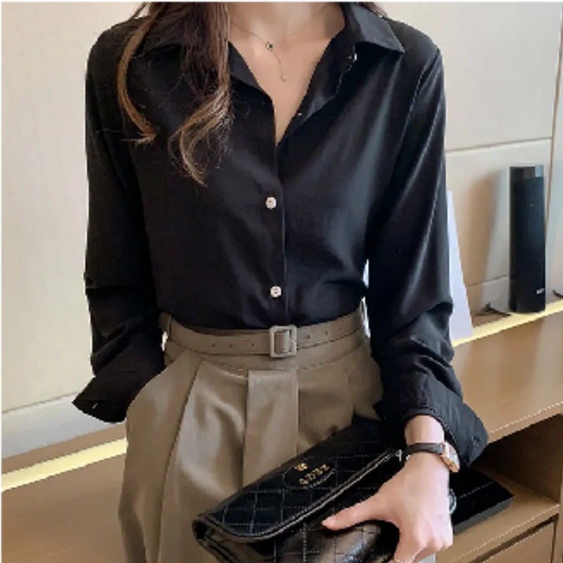 Белая женская рубашка осень 2020 новая Корейская версия свободная и ленивая