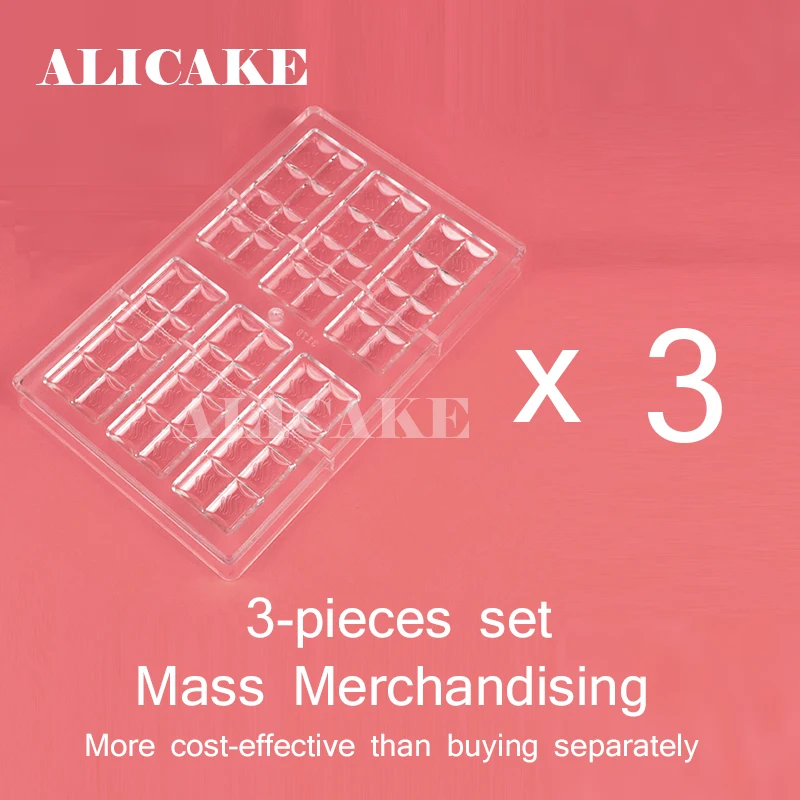 1-3Pcs Set Polycarbonate Chocolate Molds Bar Tray Form for Moulds Plastic Baking Mold Pastry Bakeware Tools | Дом и сад