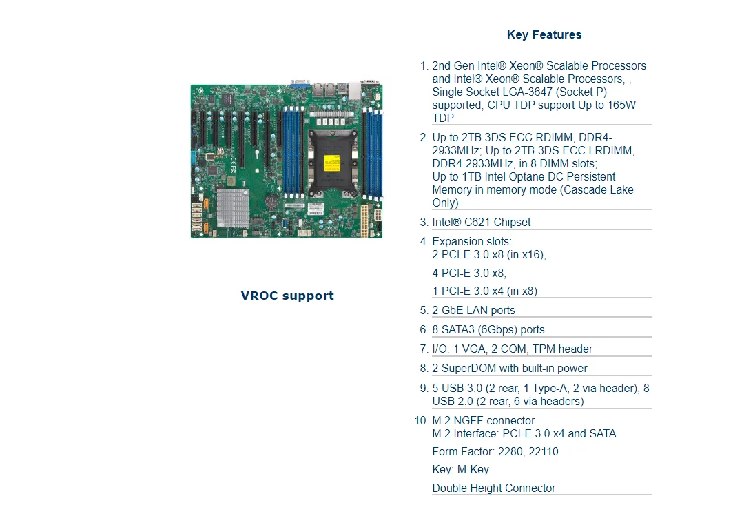 Online Für Supermicro X11SPL-F Einzelnen Server Board LGA3647 C621 Chipset M.2 Hohe Leistung Server Motherboard