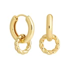 Серьги-кольца Huggie женские, простые круглые серьги из стерлингового серебра 925 пробы с застежкой, Ювелирное Украшение золотого и серебряного цвета