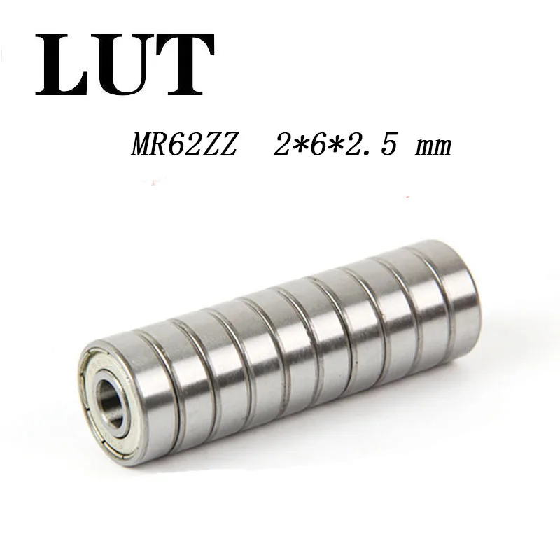 

50pcs/Lot High quality ABEC-5 MR62ZZ MR62Z MR62-2Z MR62 ZZ R-620ZZ 2x6x2.5 mm Metal seal Miniature Deep Groove Ball Bearing