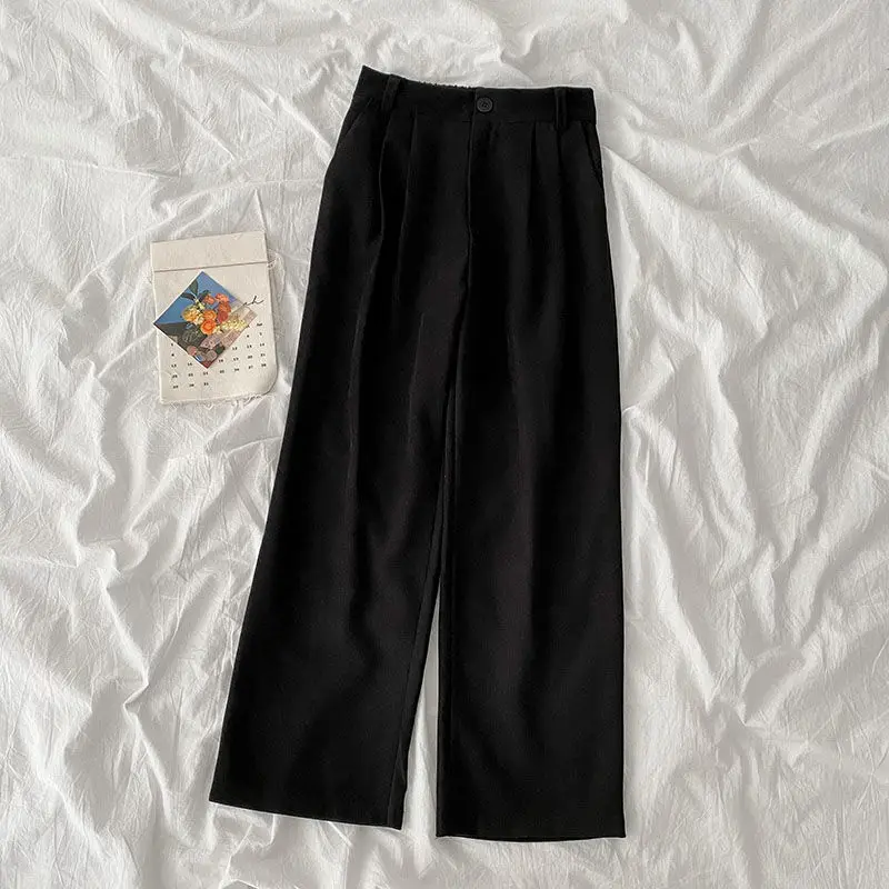 Новые весенние брюки с широкими штанинами женские драпированные Элегантные