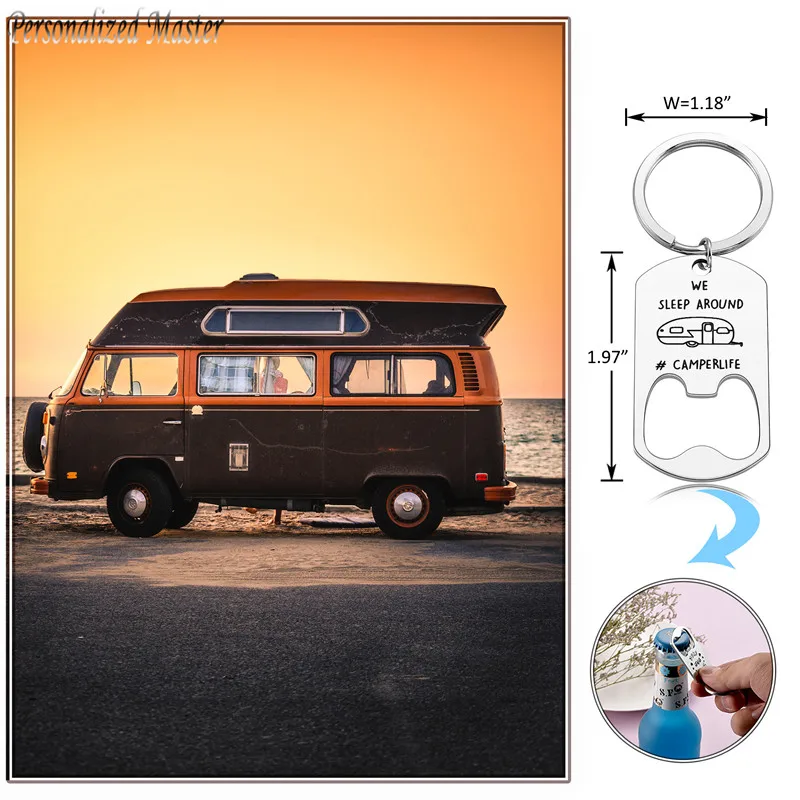 Персонализированные мастер с гравировкой &quotмы спим вокруг # CAMPERLIFE&quot открывалка