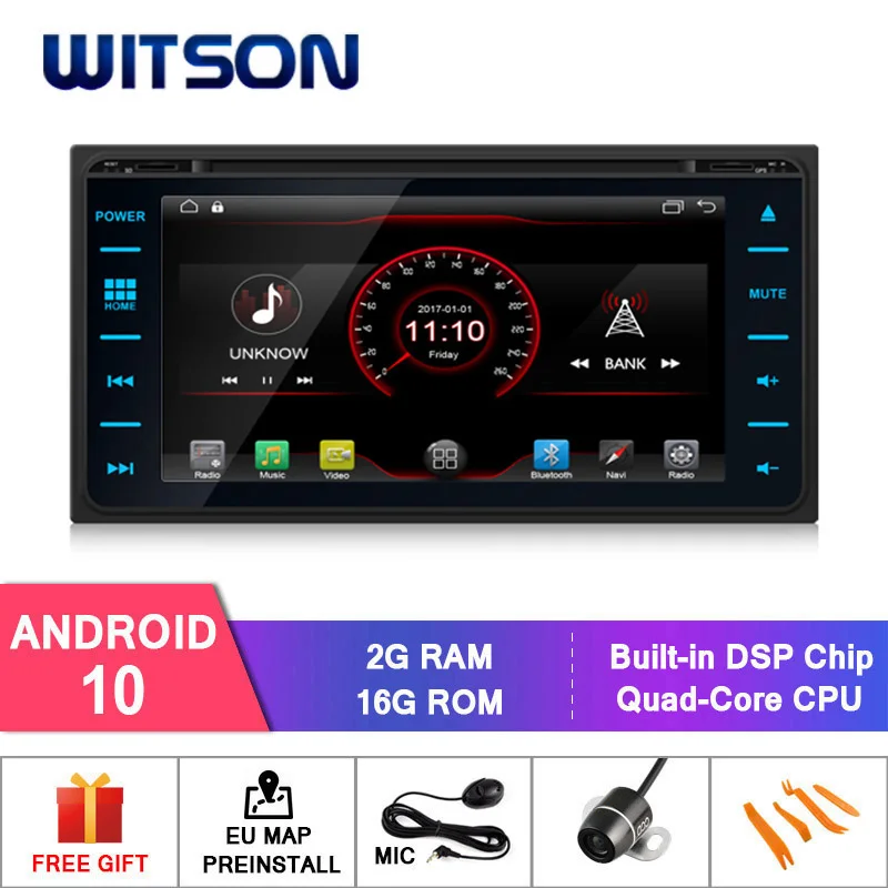 WITSON Android 10 автомобильный DVD плеер для TOYOTA COROLLA/RAV4/VIOS/HILUX/Terios навигатор DVR/DAB/OBD/TPMS